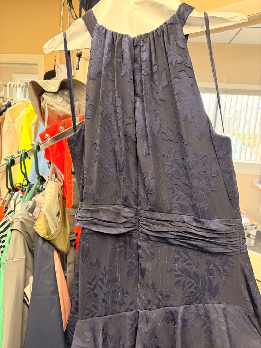 Navy Ruffled Maxi Dress - Picture 5 of 6